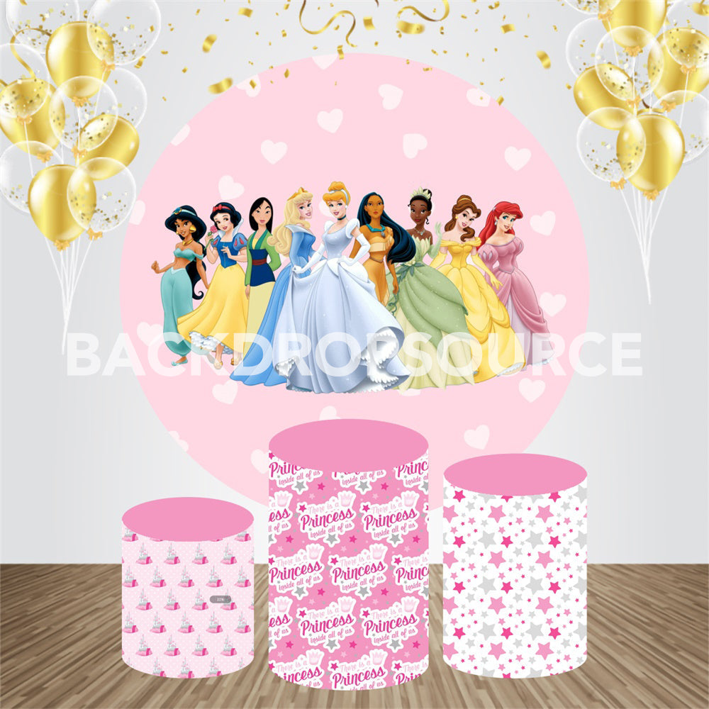 Comic Princess Themed Event Party Round Backdrop Kit