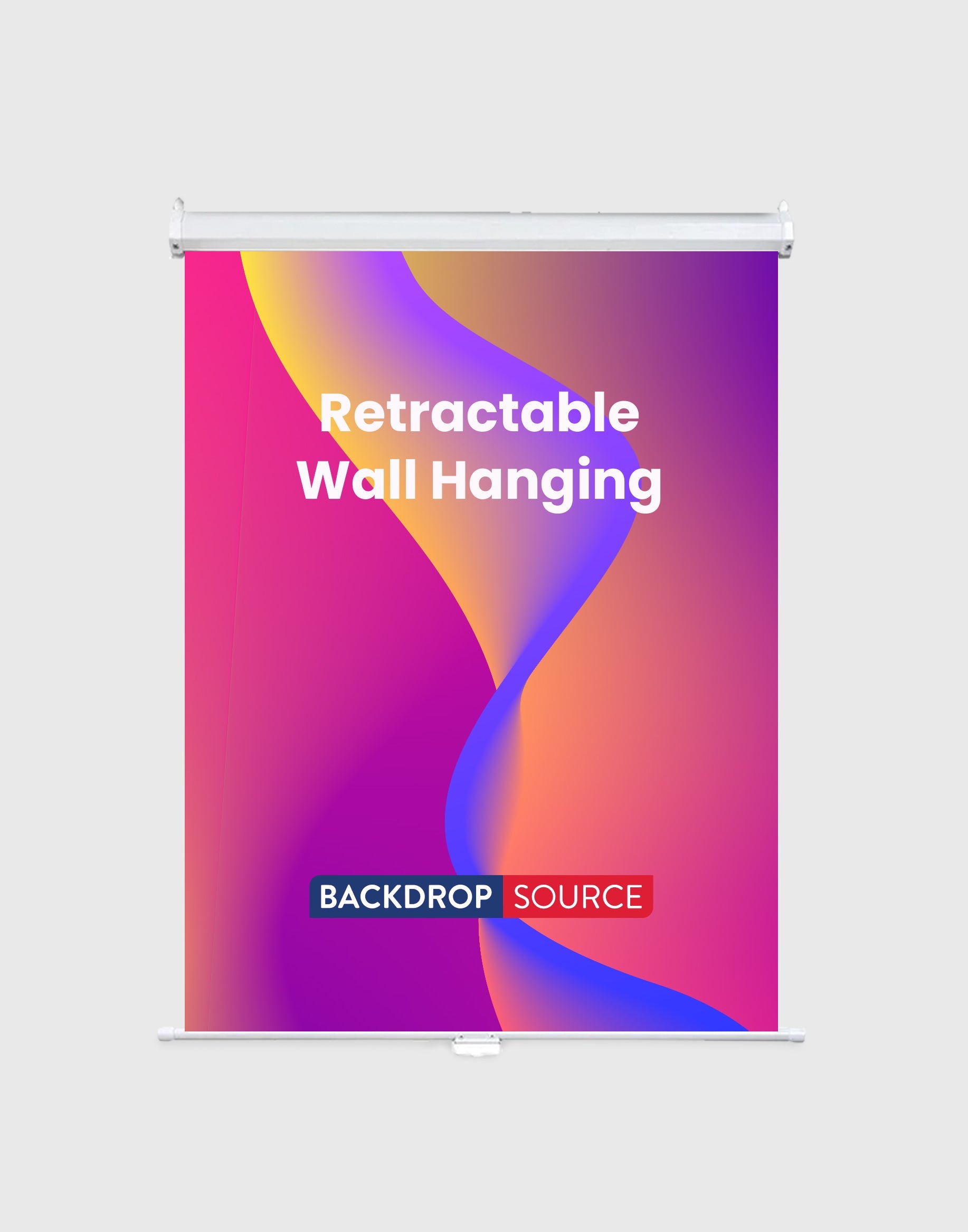 Custom Retractable Wall Hanging Backdrop with Clamps