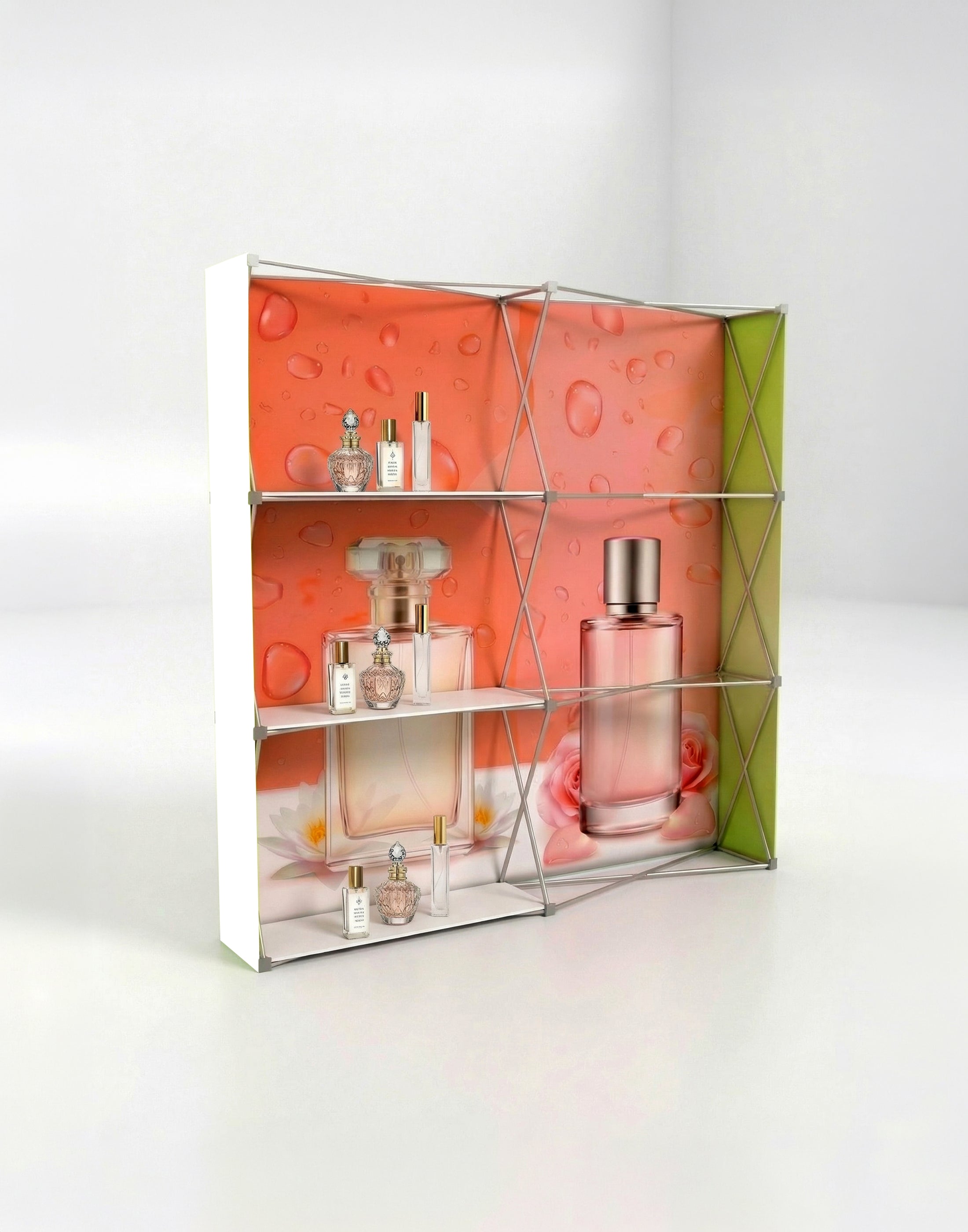 Portable Straight Pop-Up Wall with Shelves