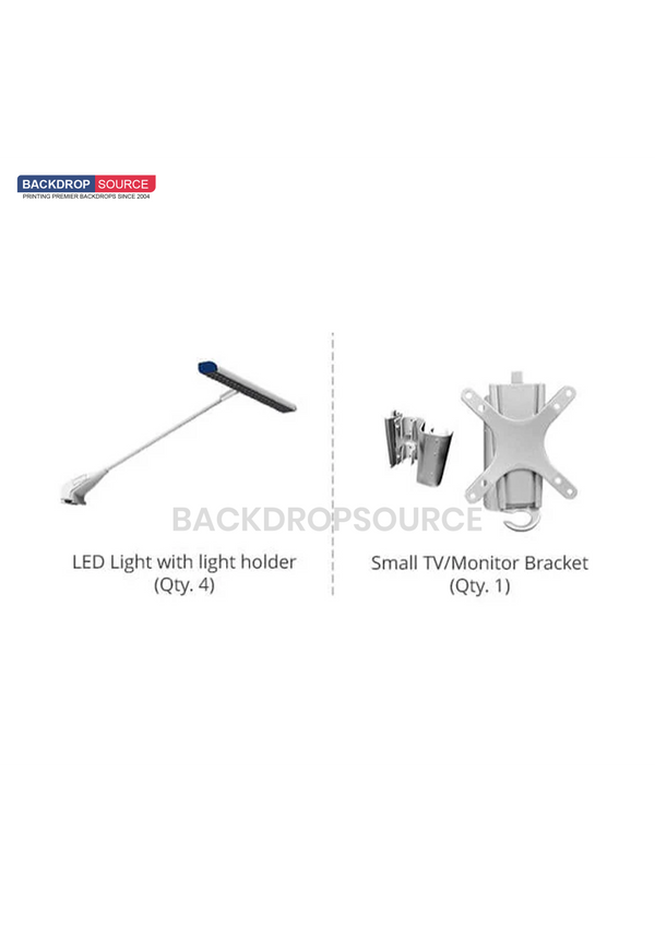 3m x 3m Booth Kit with Backwall and Rollup Banner Stand