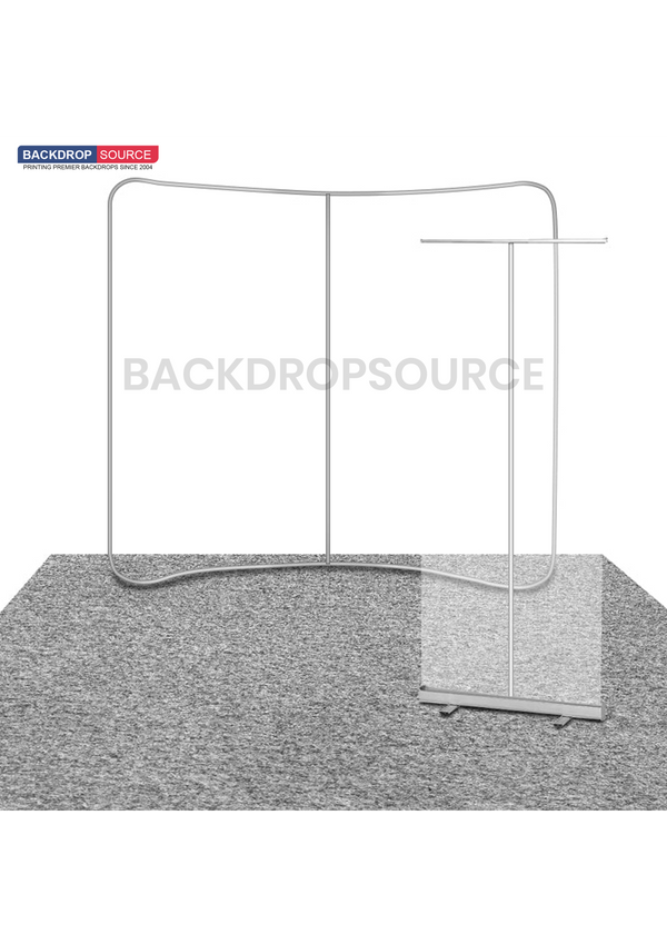 3m x 3m Booth Kit with Backwall and Rollup Banner Stand