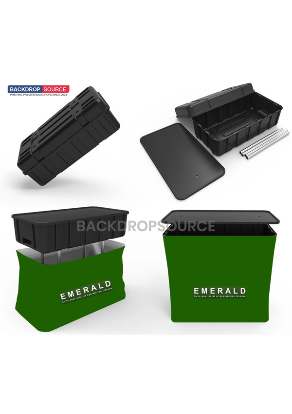 3m Exhibit Kit: Straight Back Wall & Waterfall Shelving Booth