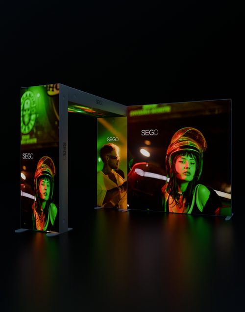 3x3m Backlit SEGO Booth Kit with Square Arch Backwall