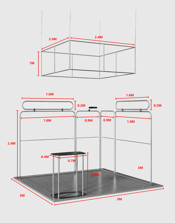 Portable Exhibit Display 3m x 3m - Model 30