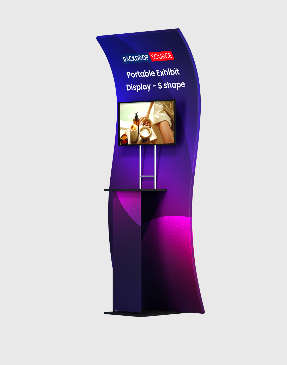 Portable S-Shaped Fabric Exhibit Display