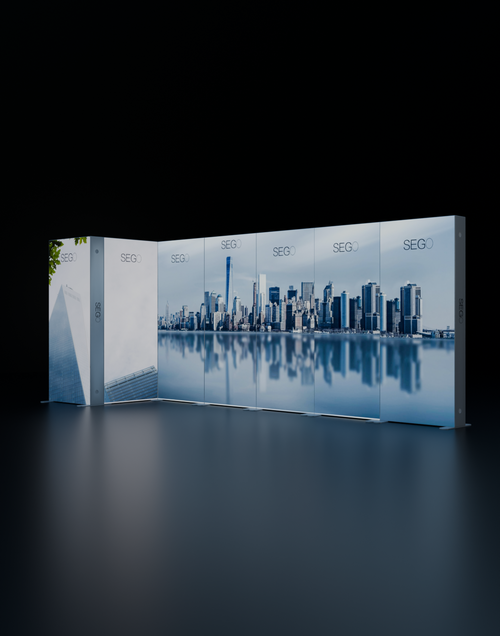 6x3m Backlit SEGO Lightbox Wall with 9 Panels