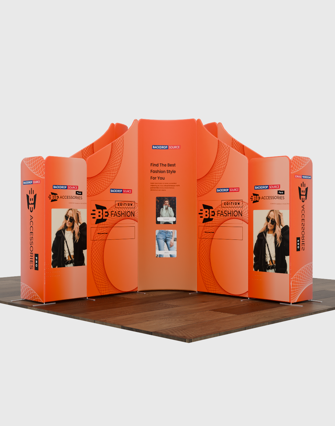 Magnetic Fabric Booth Display - Model 4 (5m x 5m)