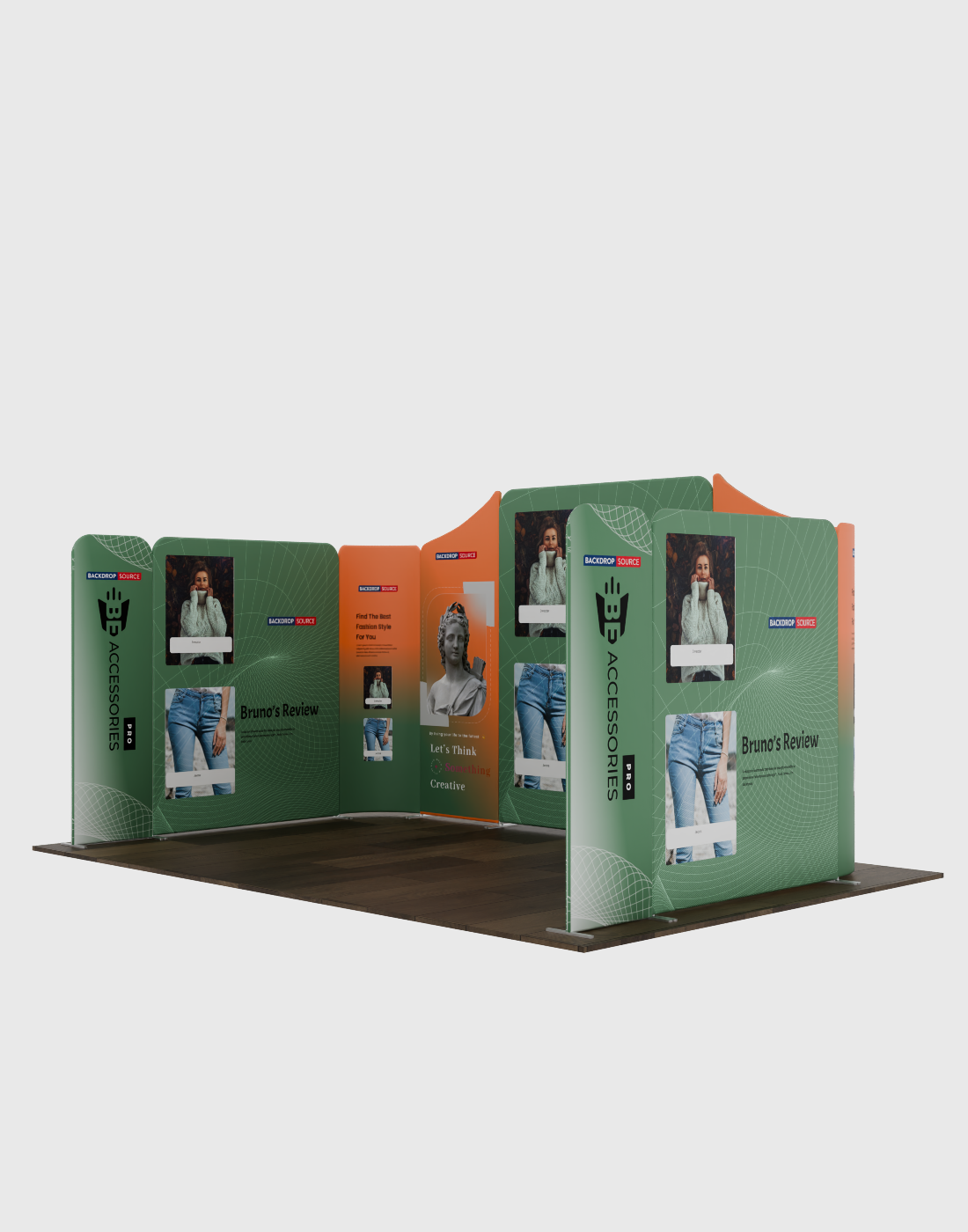 Magnetic Fabric Booth Display - Model 2 (5m x 3m)
