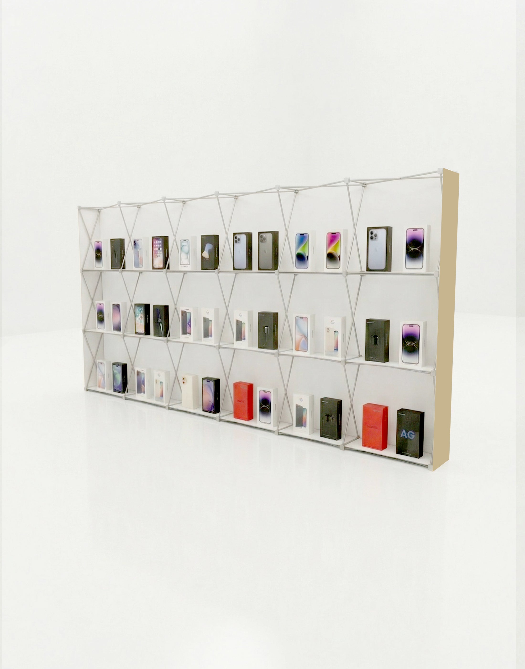 Portable Straight Pop-Up Wall with Shelves