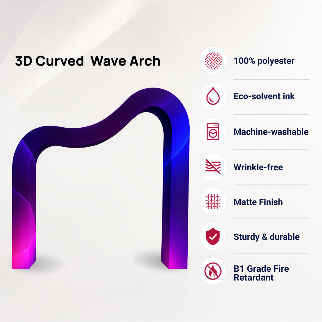 3D Curved Wave Arch Backdrop