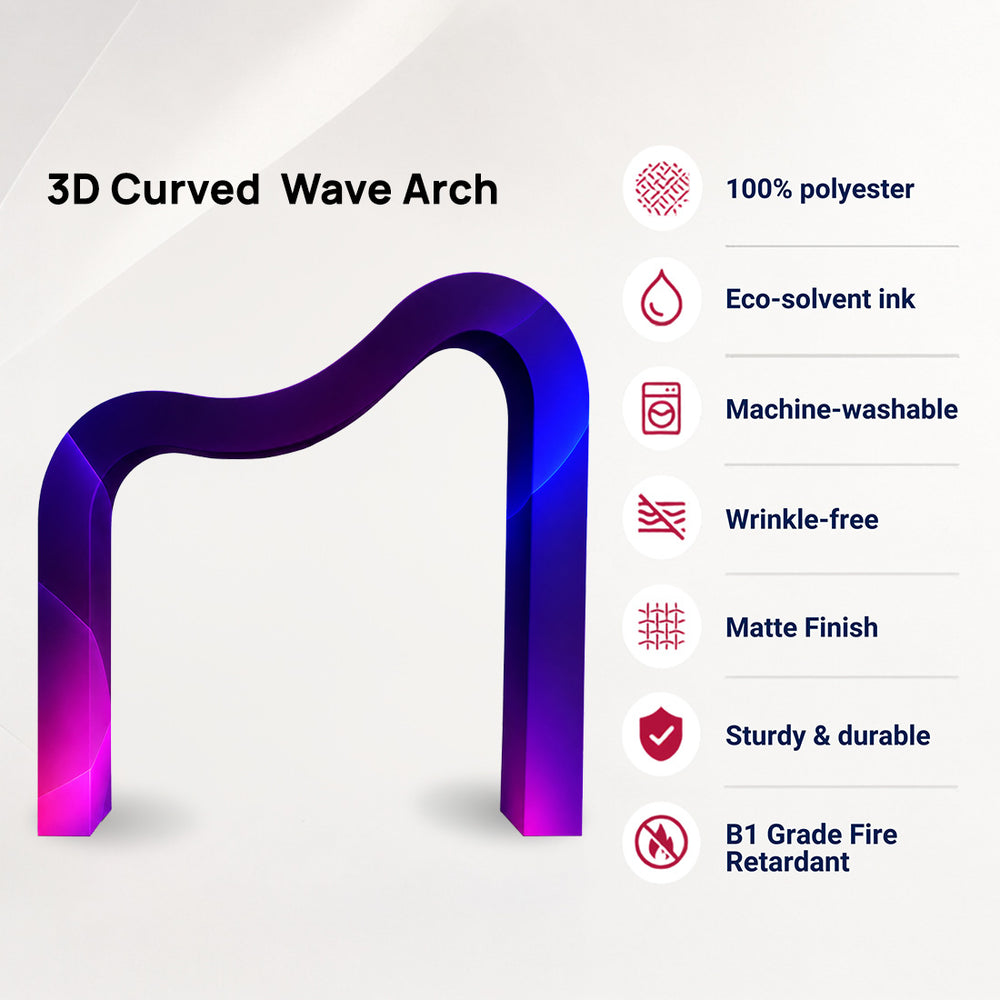 3D Curved Wave Arch Backdrop