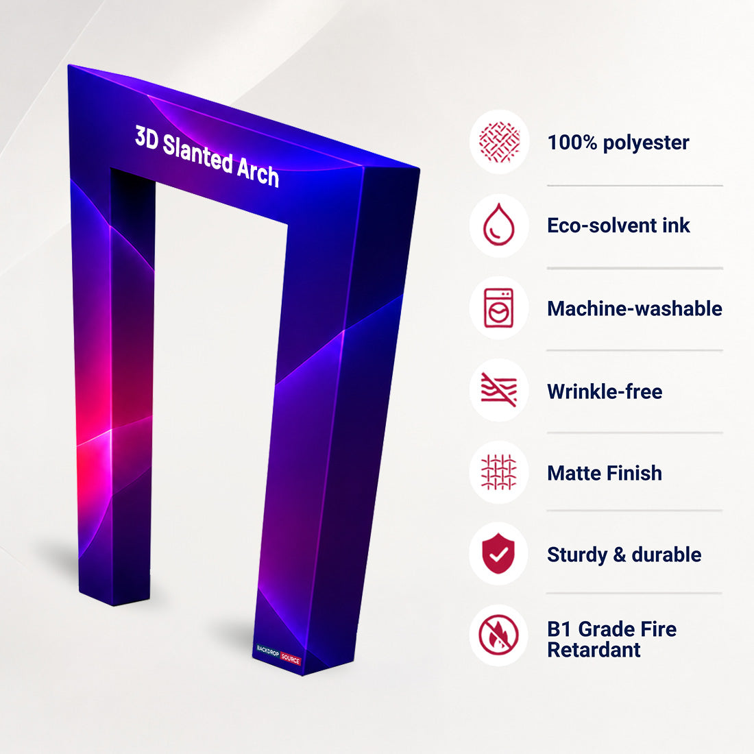 3D Slanted Arch Display Wall