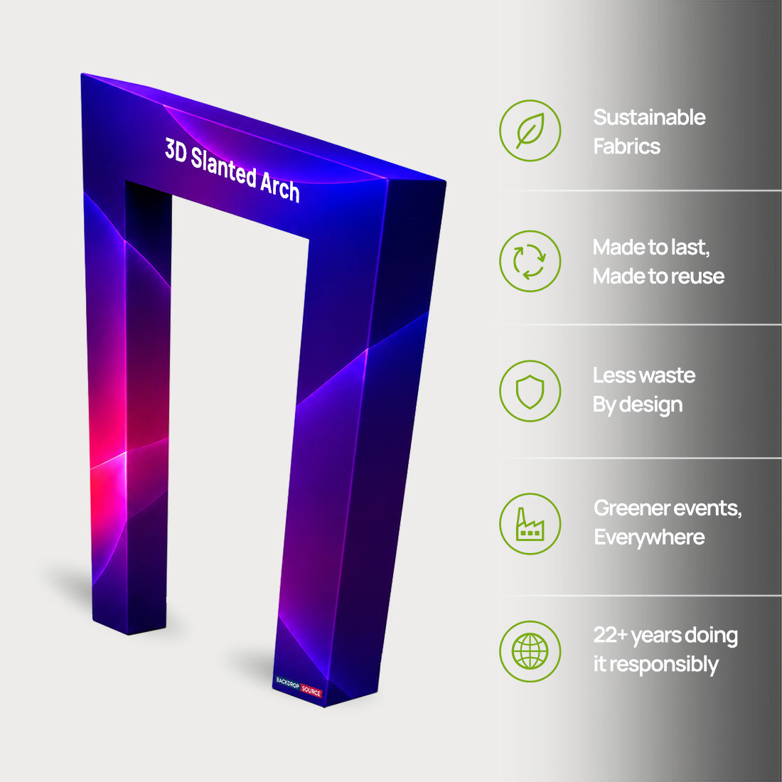3D Slanted Arch Display Wall