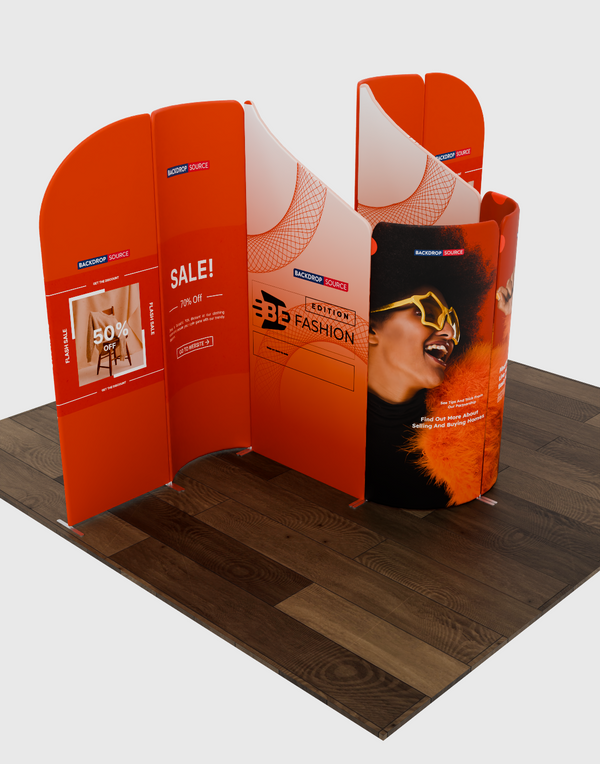4x3m Magnetic Fabric Booth Wall with 8 Panels