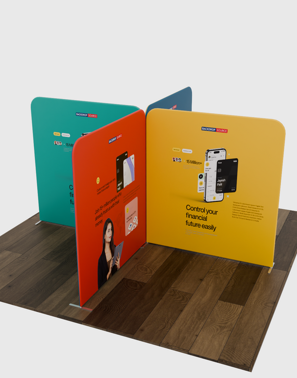 4x4m Magnetic Fabric Booth Wall with 4 Panels