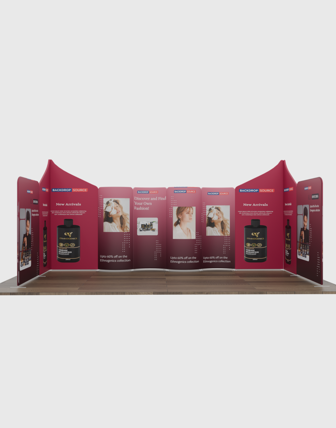 Magnetic Fabric Booth Display - Model 2 (6m x 6m)