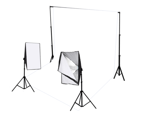 2 Head Continuous Softbox Studio Lighting with Studio Backdrop Equipment Kit