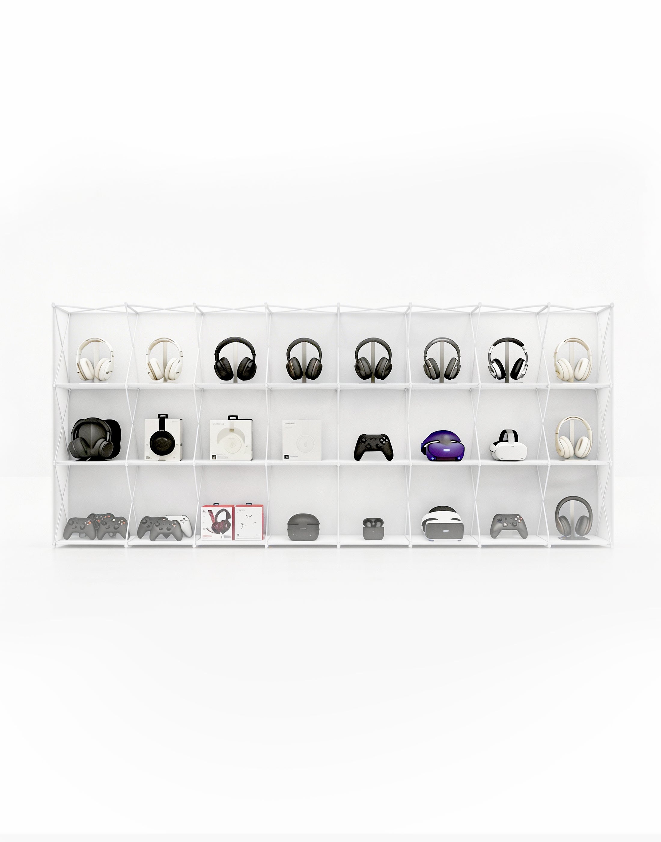 Portable Straight Pop-Up Wall with Shelves