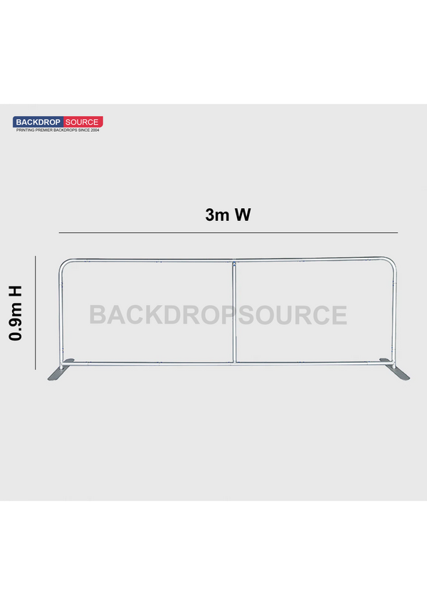 Small Portable Straight Fabric Backdrop - 3m W x 0.9m H
