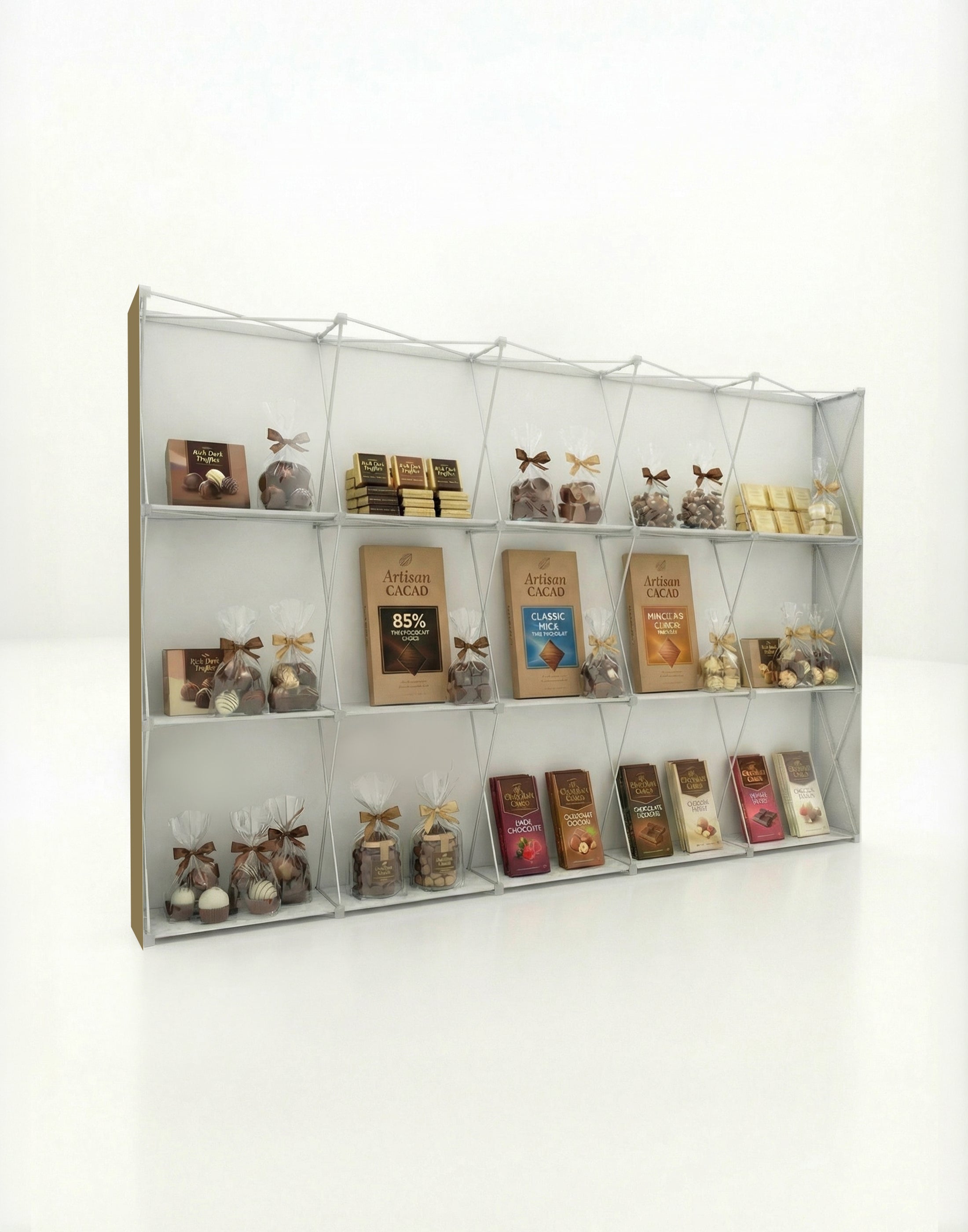 Portable Straight Pop-Up Wall with Shelves