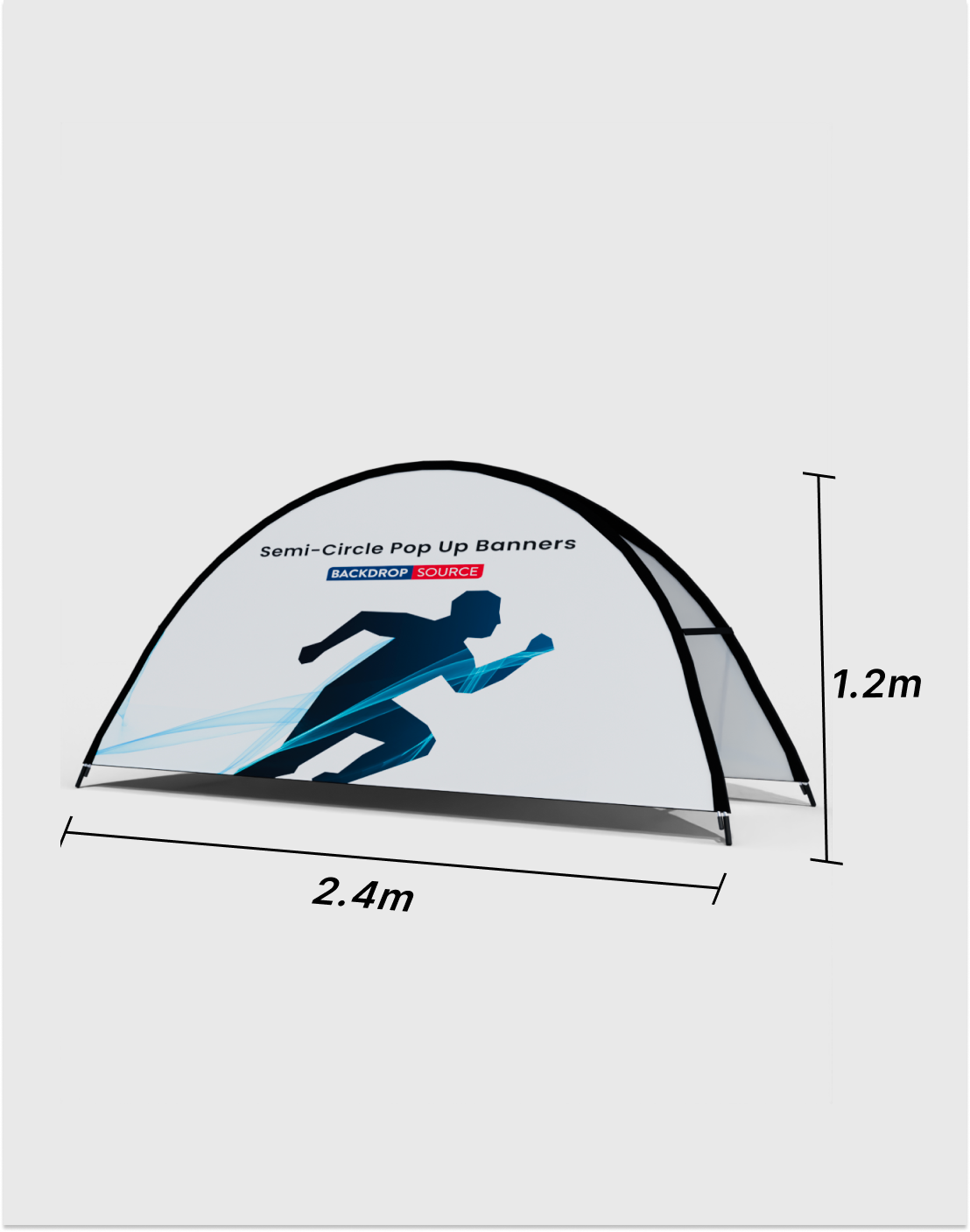 Semi-Circle Fabric Pop Up Banners (Double Side Printed)