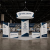9x6m Cubic Tower Booth Kit with Hanging Banner & 2 Counters