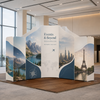 5x5m Magnetic Fabric Booth Wall with Curved & Slope Panels