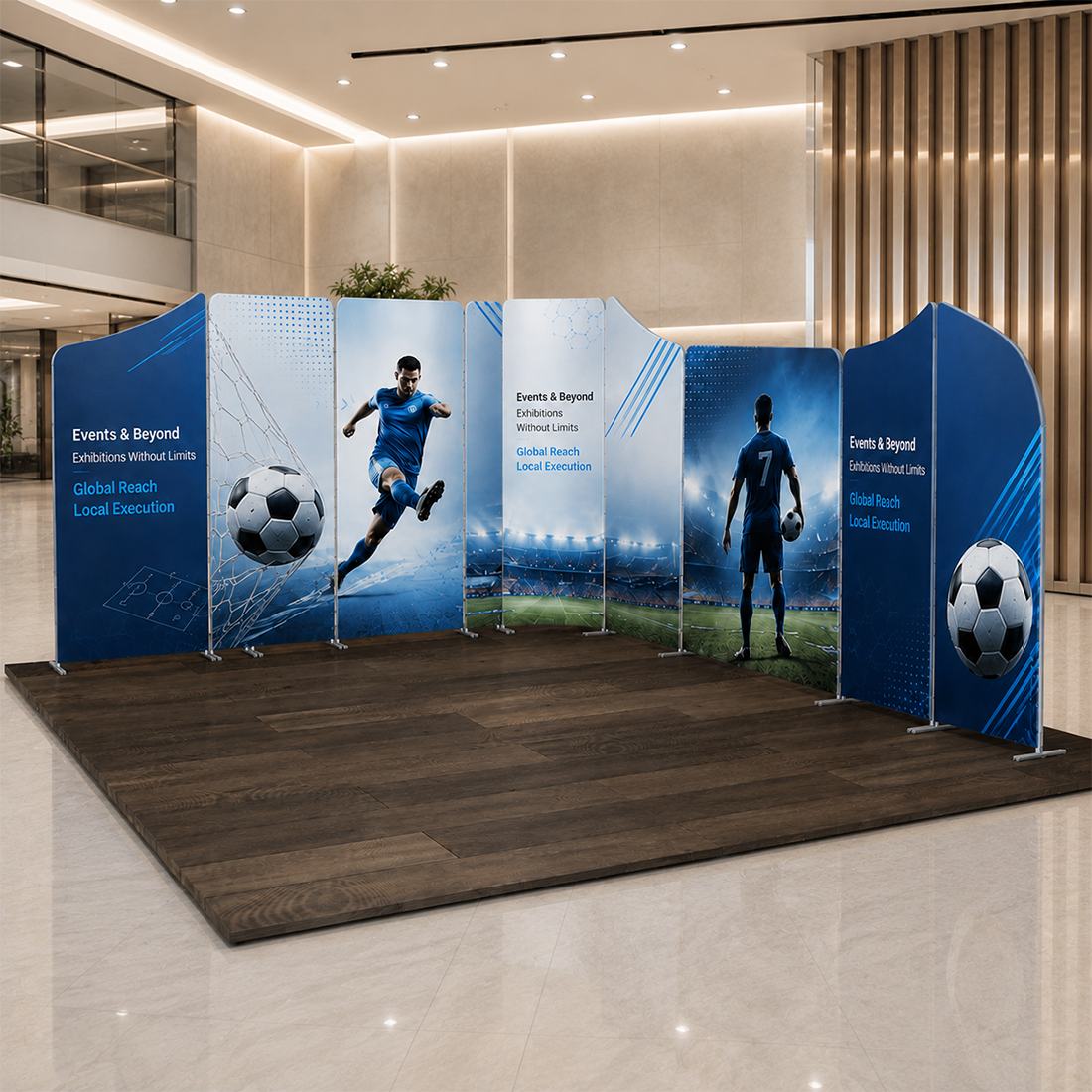 5x5m Magnetic Fabric Booth Wall with 10 Panels