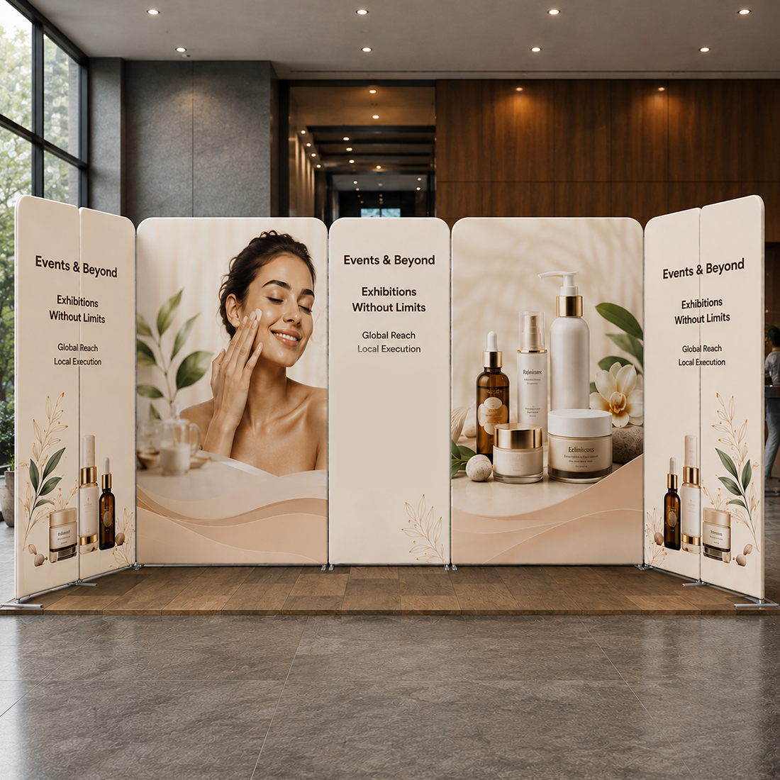 5x3m Magnetic Fabric Booth Wall with 7 Panels