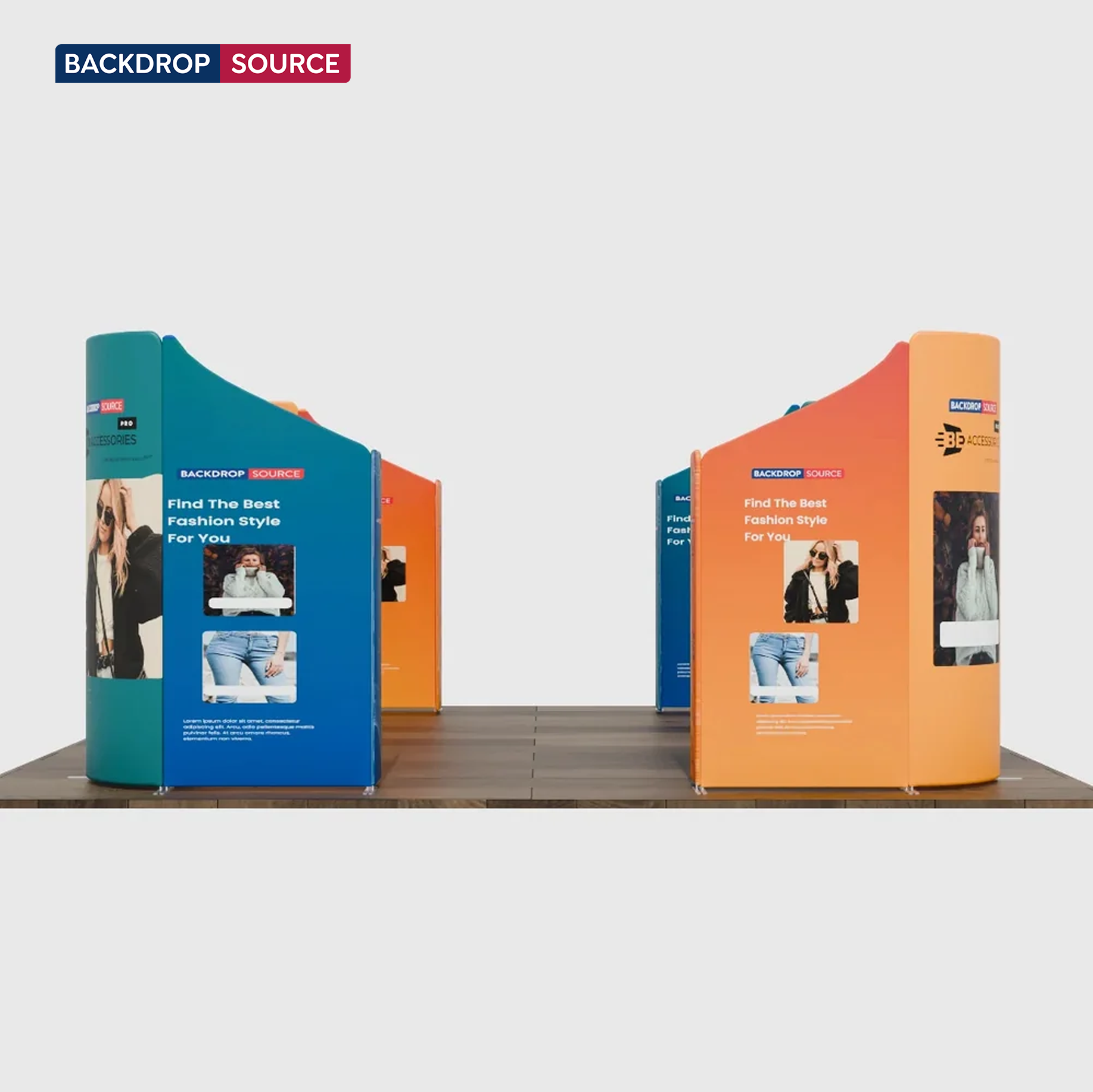 6x6m Magnetic Fabric Booth Wall with 20 Mixed Panels