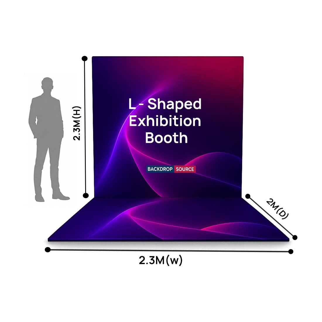 Custom Printed L - Shaped Exhibition Booth