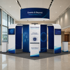 6x6m Island Booth with Circular Banner, TV Arches & 4 Counters