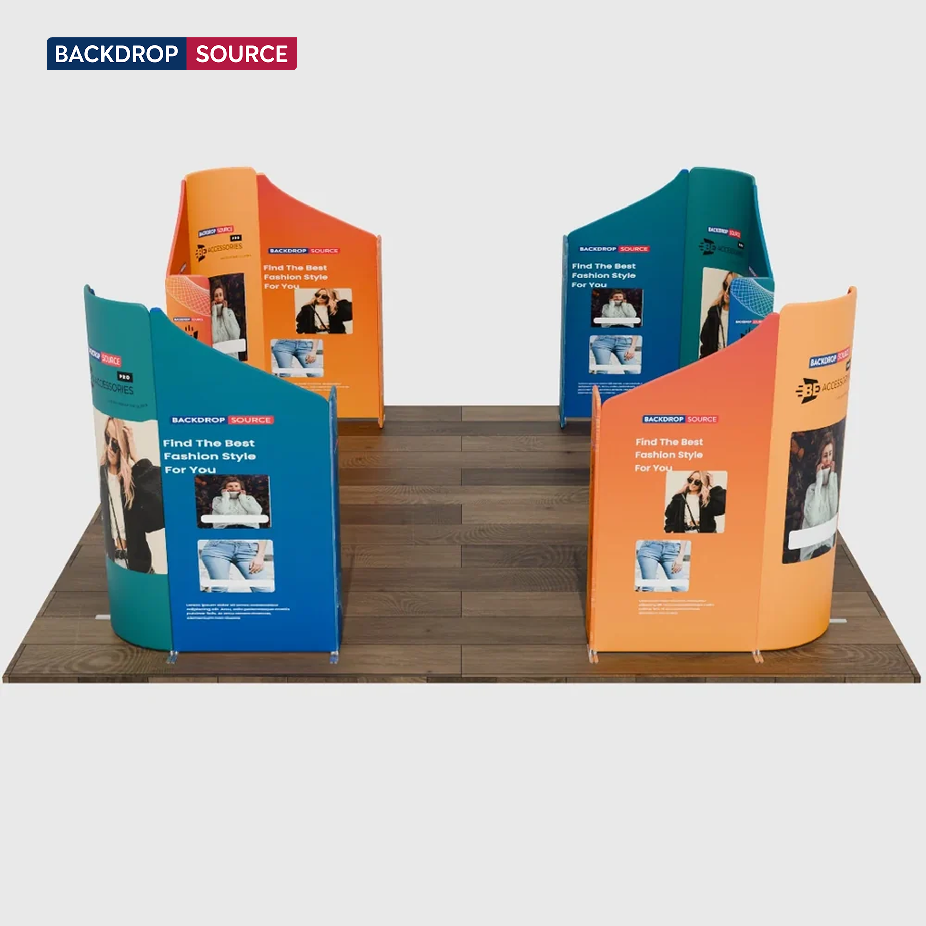 6x6m Magnetic Fabric Booth Wall with 20 Mixed Panels