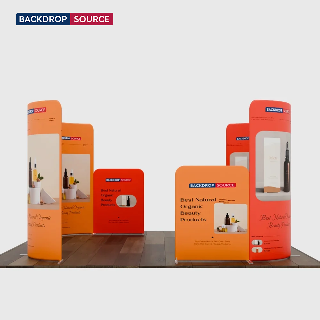 3x3m Magnetic Fabric Booth Wall with Curved & Straight Panels