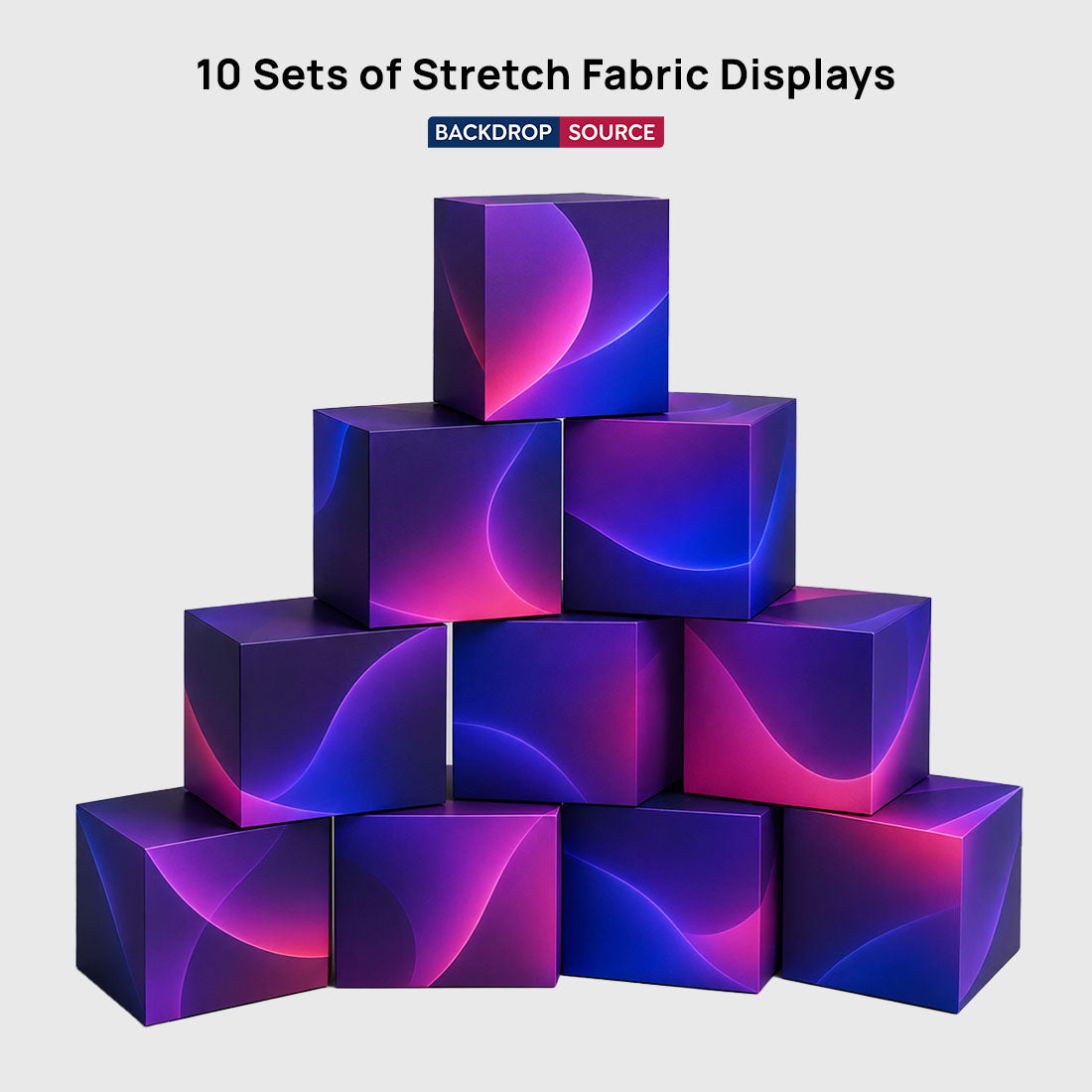 10 Sets of Stretch Fabric Displays for Product Showcase