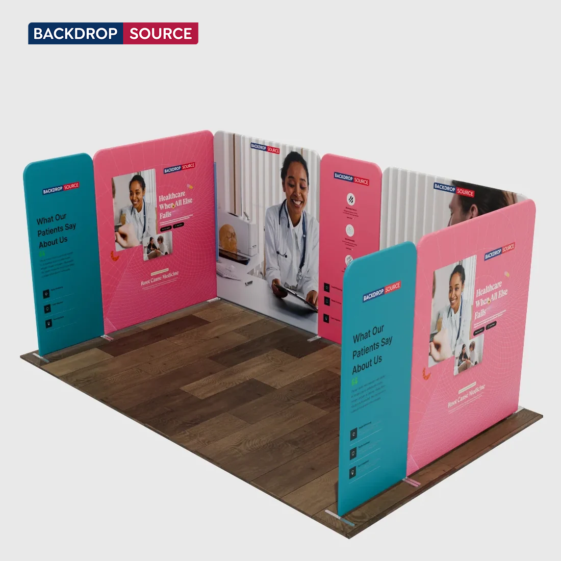 5x3m Magnetic Fabric Booth Wall with 7 Panels