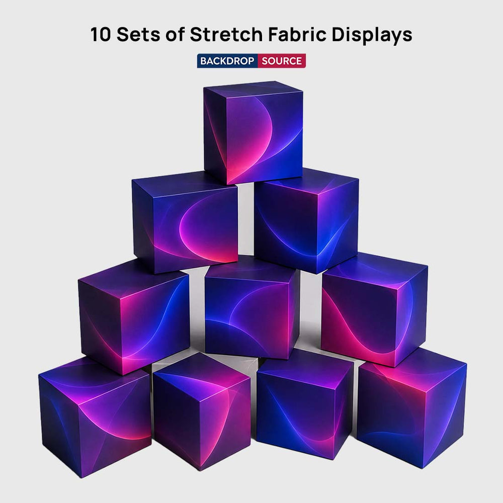 10 Sets of Stretch Fabric Displays for Product Showcase