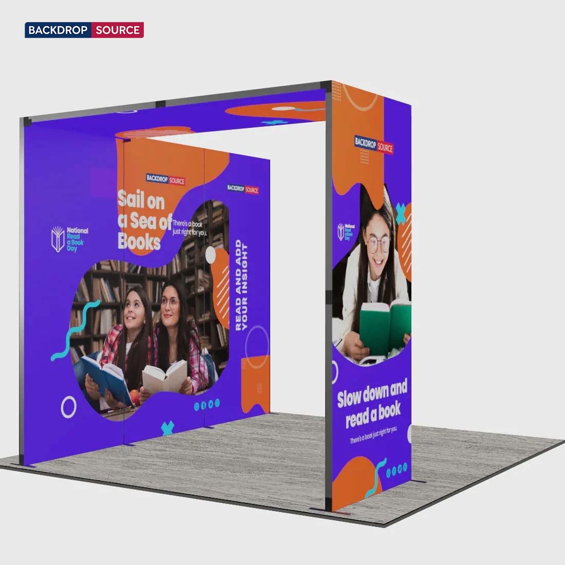 3m Folding SEG Booth Kit with 3-Panel Backwall & L-Arch
