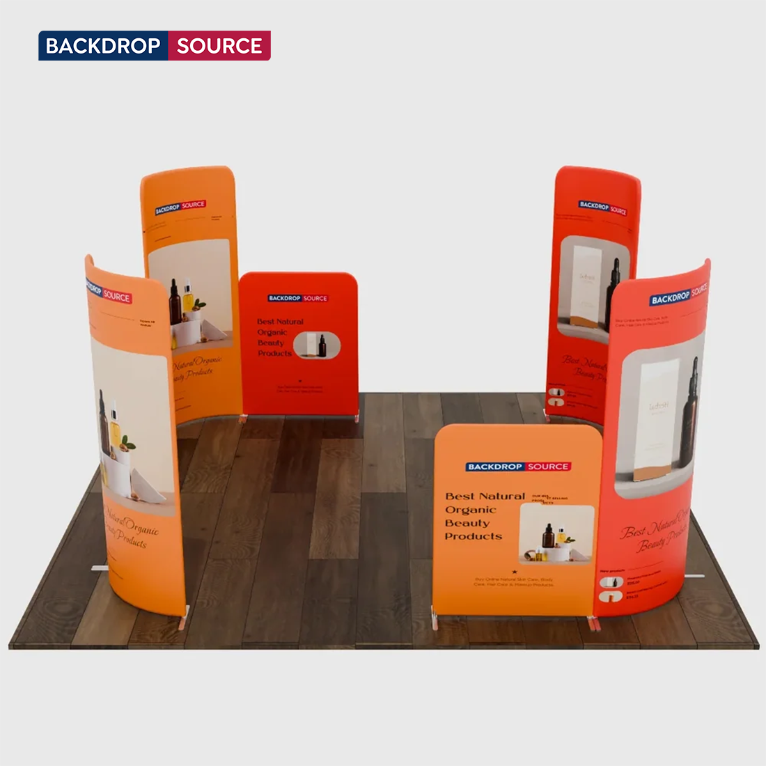 3x3m Magnetic Fabric Booth Wall with Curved & Straight Panels