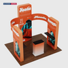 6x6m Booth Kit with 3D Wall Boxes, Curved Panels & Counter