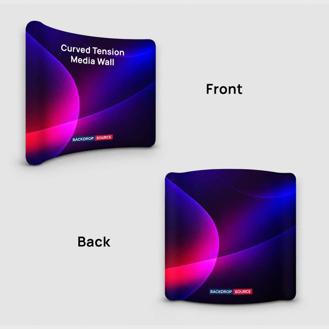 Curved Tension Fabric Portable Media Wall