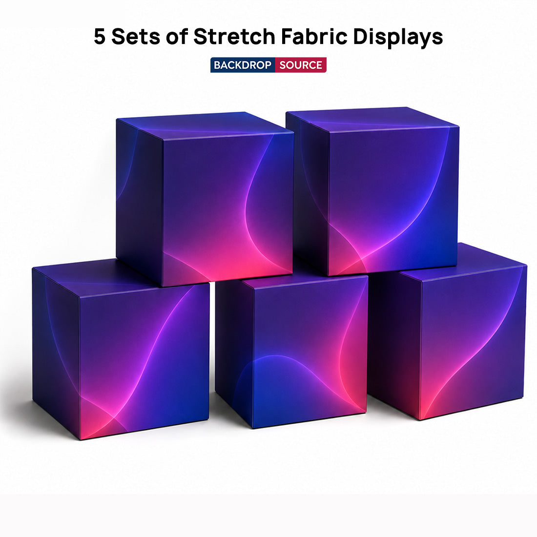 5 Sets of Stretch Fabric Displays for Product Showcase