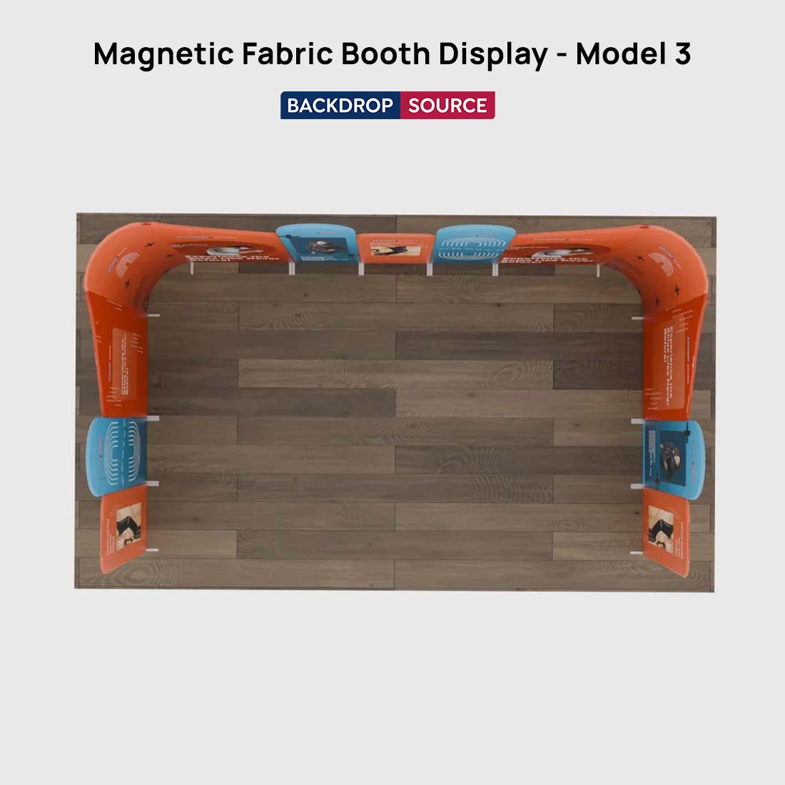 6x6m Magnetic Fabric Booth Wall with 13 Panels & Angled Sections