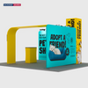 6x6m Booth Kit with Tension Walls, Cubic Tower & TV Arch