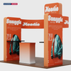 6x6m Booth Kit with 3D Wall Boxes, Curved Panels & Counter