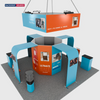 6x6m Island Booth with 8-Sided Tower, TV Arches & iPad Stands