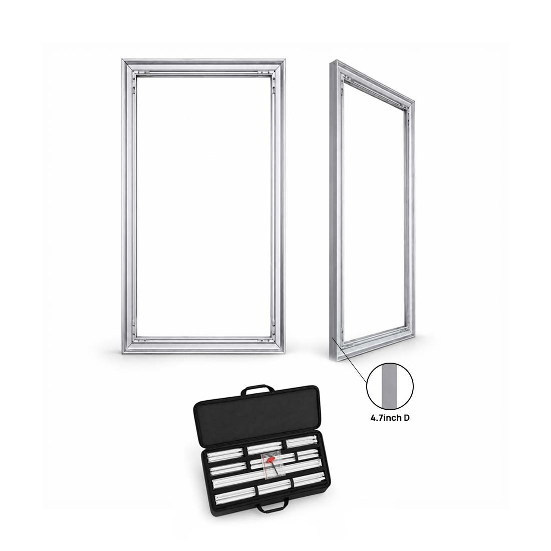 Non-Backlit Wall-Mounted SEG Fabric display - 120mm Depth