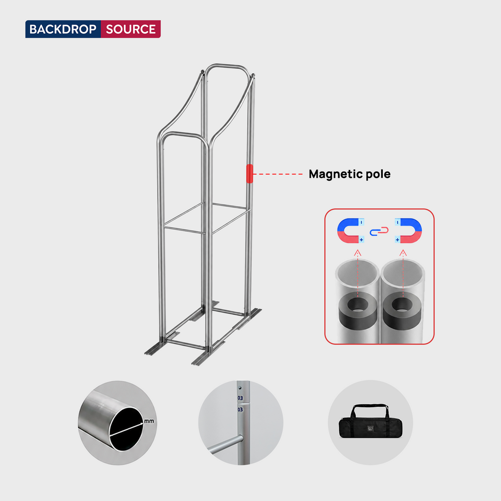 2x2m Magnetic Fabric Backwall with Full-Face Graphic