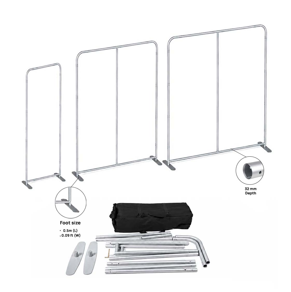 Portable 2.5m High Fabric Exhibit Display