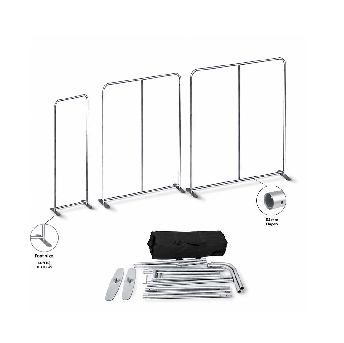 Portable 3.2m High Fabric Exhibit Display